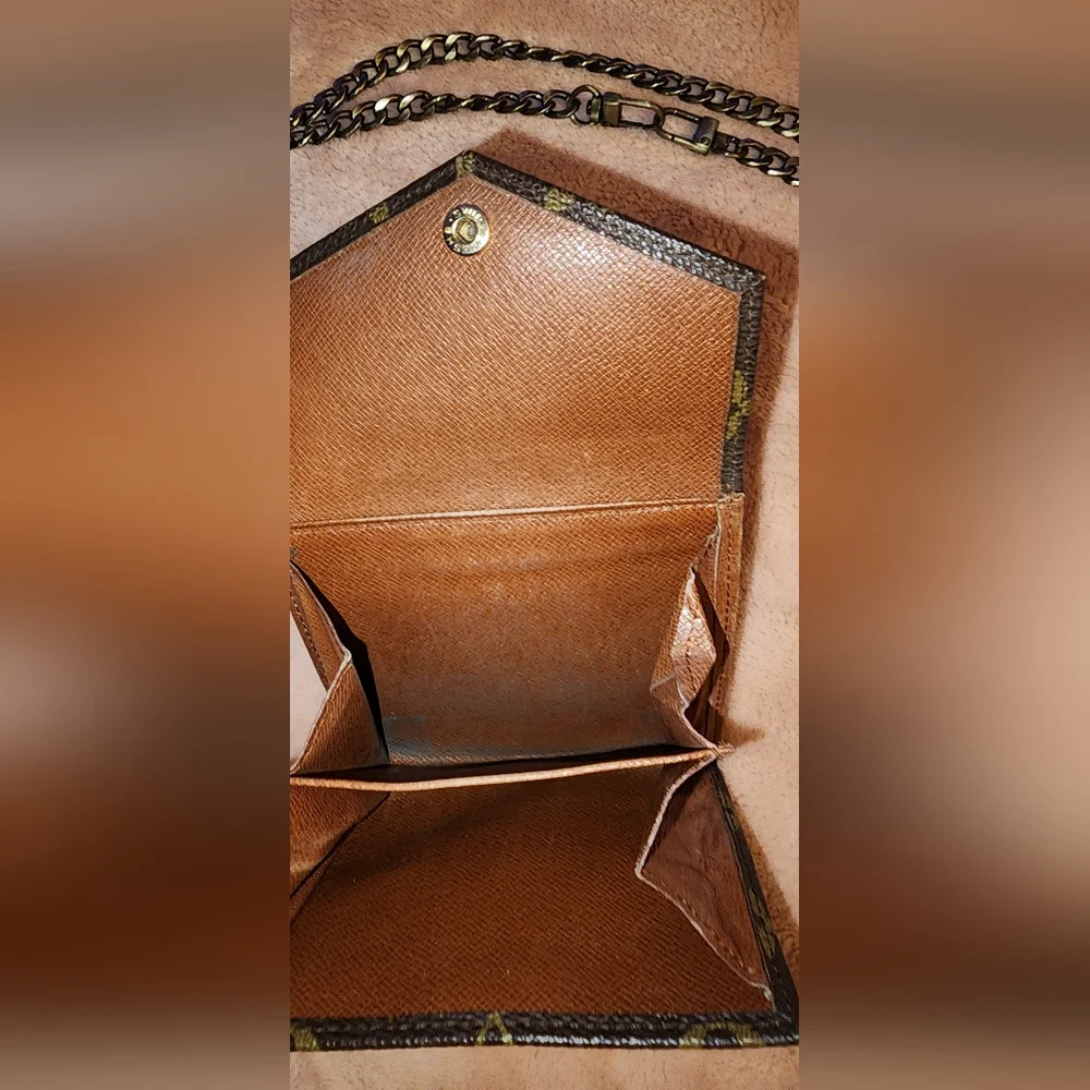 LV Monogram Monnaie Double Snap Wallet with Unbranded Chain - Picture 7 of 12